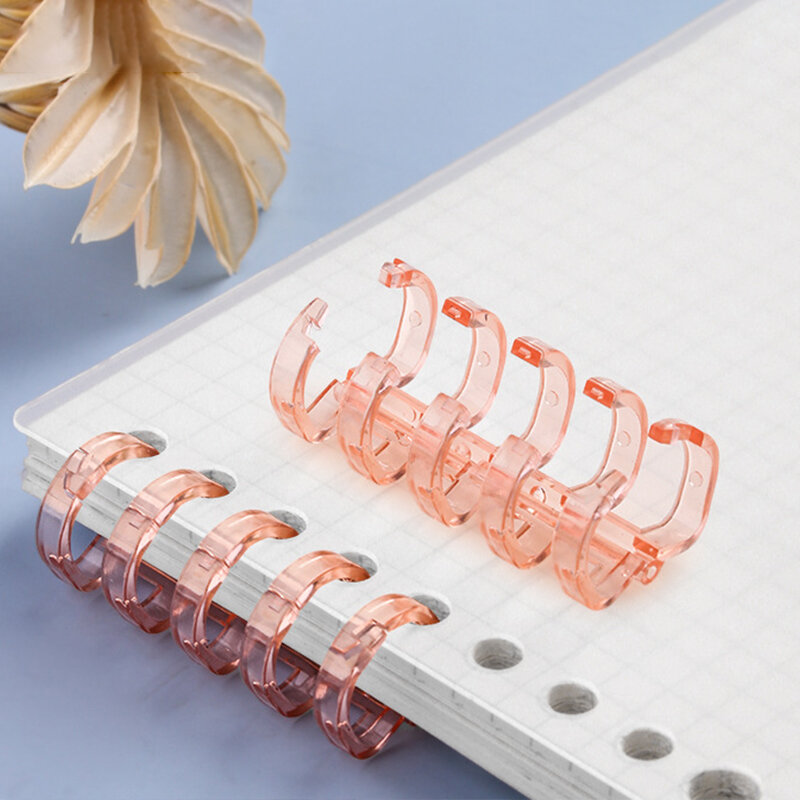 Bindmiddel Ring Transparante Kleur Plastic Clip Notebook Losbladige Ringband Diy Binder Binding Supplies School Kantoorbenodigdheden