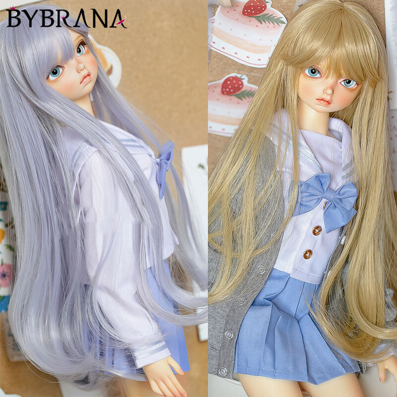 Bybrana Bjd Doll 1/3 1/4 1/6 1/8 Qi Bangs Broken Hair High Temperature Silk Long Wig