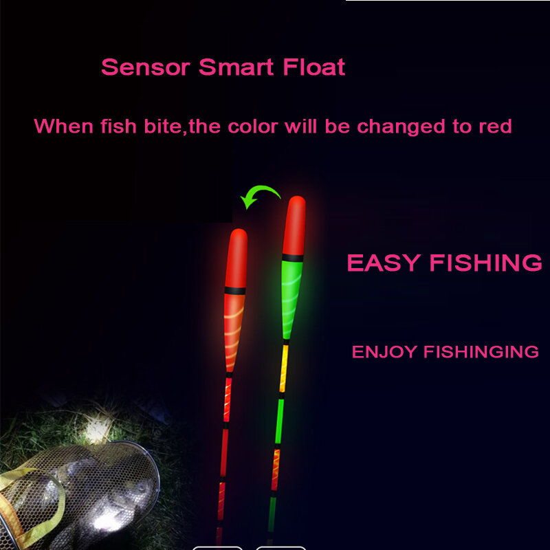 WLPFISHING الصيد تعويم الجاذبية الاستشعار الكهربائية العوامات الذكية IC البناء في السمك الطعوم هوائي تغيير اللون LED مضيئة بوبرز