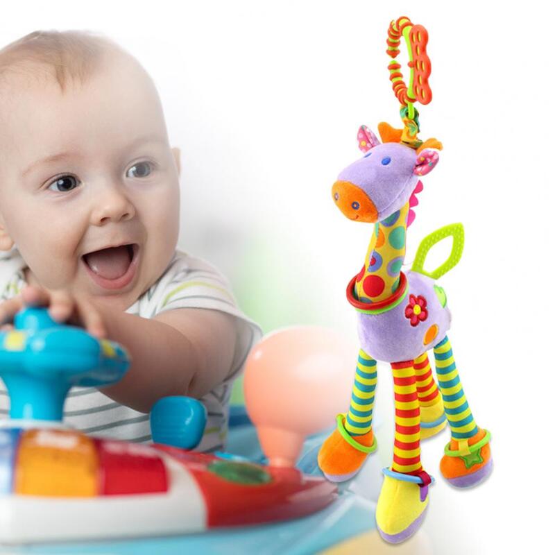 Lonceng Tangan Terdengar Lembut Jerapah Mainan Kerincingan Bayi Hewan untuk Liburan