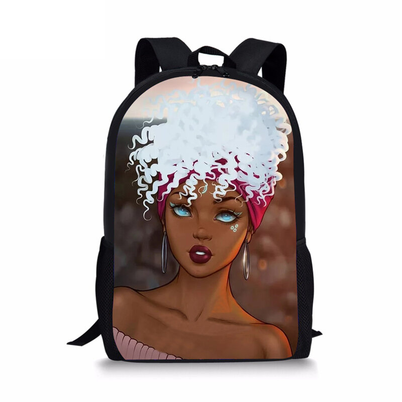 Plecak do szkoły podstawowej dla dzieci czarne afrykańskie dziewczyny drukuje wzór torby szkolne Afro Art Girls Designer torby na książki szkolne dla dzieci