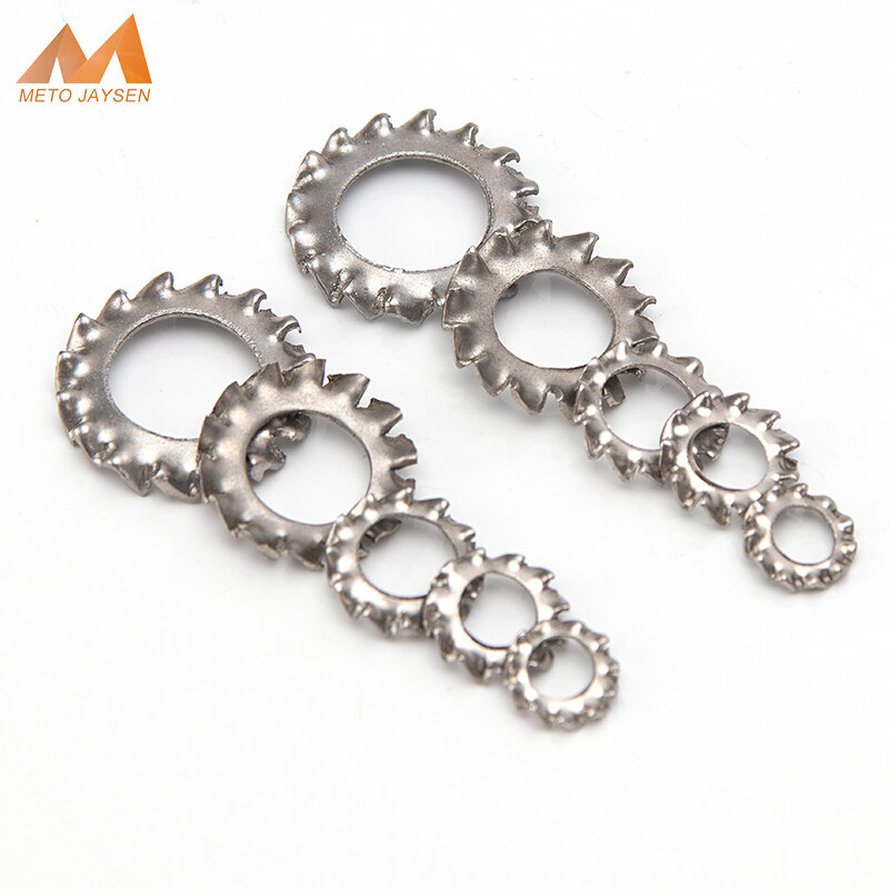 M3 M4 M5 M6 M8 M10 M12 304 Stainless Steel External Toothed Serrated Lock Washer Gasket Rings