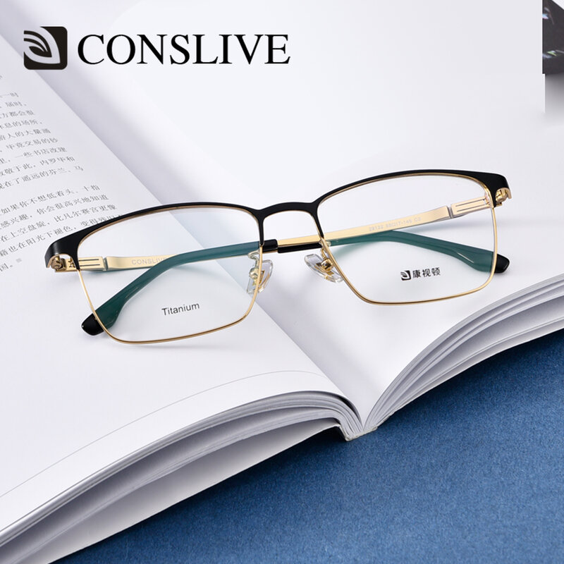 إطار زجاجي كبير من التيتانيوم للرجال وصفة طبية نظارات بصرية عالية الجودة لقصر النظر التدريجي 29132