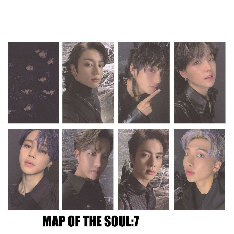1 sztuk Kpop Bangtan Boys nowy Album mapa duszy: 7 JK V RM JIN SUGA JHOPE JIMIN PhotoCard plakat Lomo karta kolekcja dla fanów