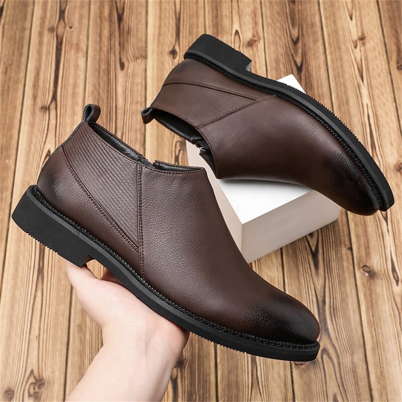 New high-quality men's pointed-toe single shoes, first layer cowhide outdoor low mid-top shoes, fashionable casual dress shoes