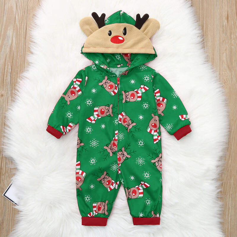 Kerstcadeau Matching Familie Outfits Kids Romper Baby Moeder Dochter Kleding Familie Uitziende Jumpsuit Kigurumi Pyjama Rompers