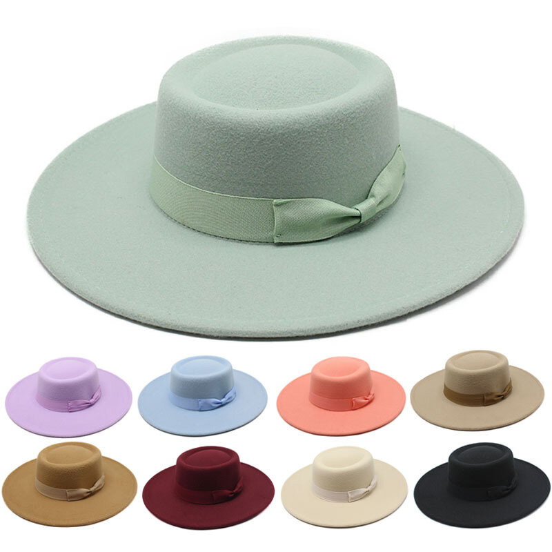 Chapéus tipo fedora para homens, chapéus de inverno para mulheres, tipo fedora, de lã, com aba larga, da moda, para casamento, vintage, 2021