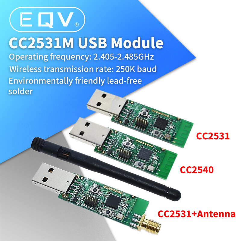 Módulo analizador de protocolo de paquete, Dongle de interfaz USB, módulo de paquete de captura, Zigbee inalámbrico CC2531 CC2540
