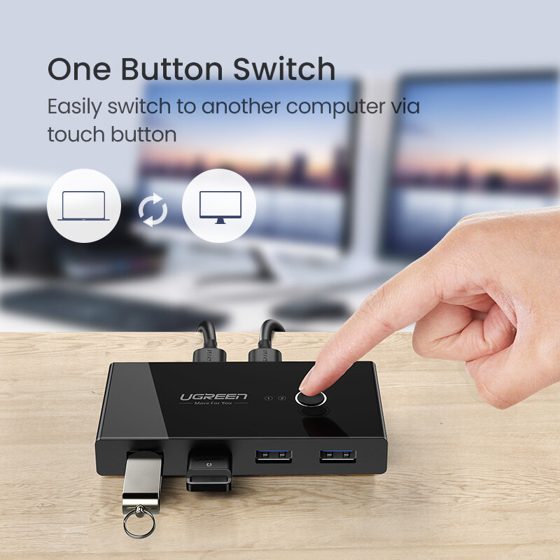 Ugreen-USBキースイッチ,HDMI,キーボードとマウスを備えたスイッチ,2ユニット,4つのUSB共有スイッチ,3.0,2.0