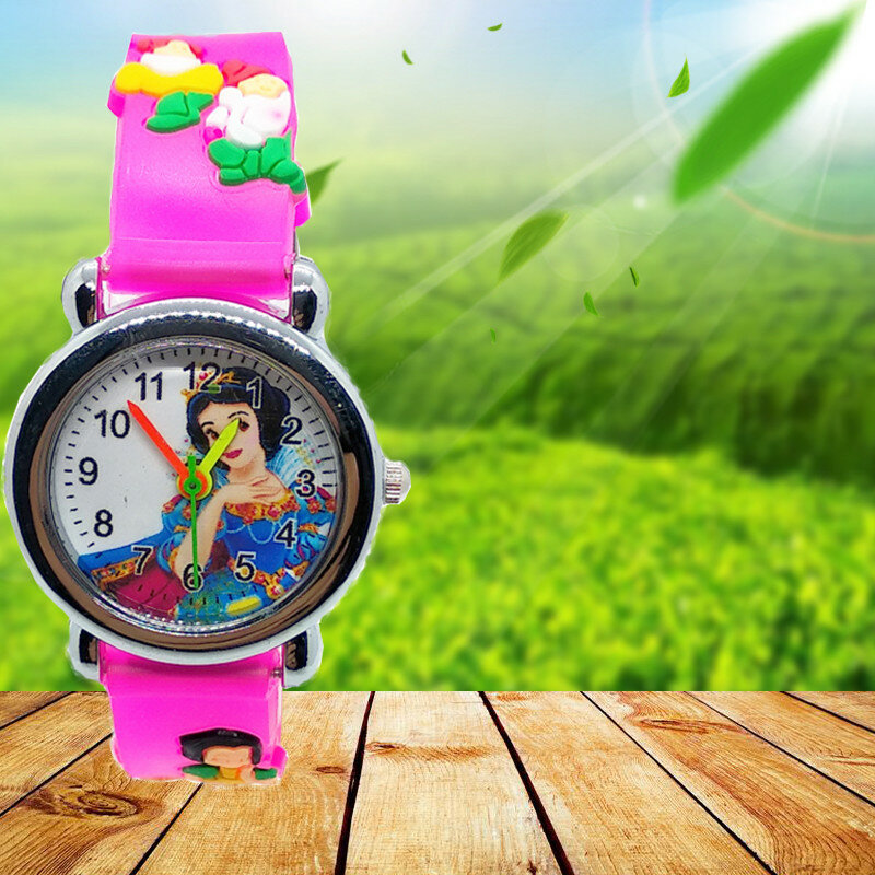 Pulseira macia princesa dos desenhos animados relógios das crianças eletrônico relógio de criança menina festa de aniversário presente da criança crianças horas