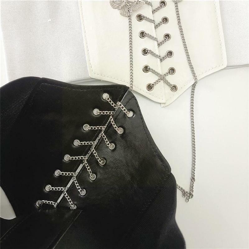 Feminino sexy cinto de cintura cinto de corrente de metal elástico emagrecimento cintura decorativa selo de cintura espartilho ajustável gir c1i4
