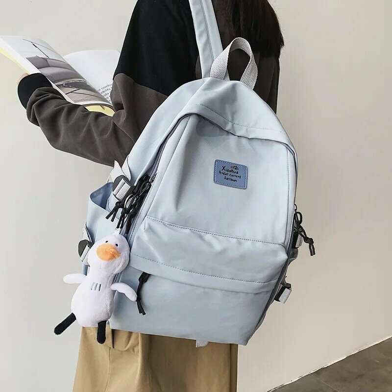 Casual Waterproof Backpack Student School Bags for Women Harajuku Nylon Women Back Pack 2021 Large Capacity Book Bag Teenager