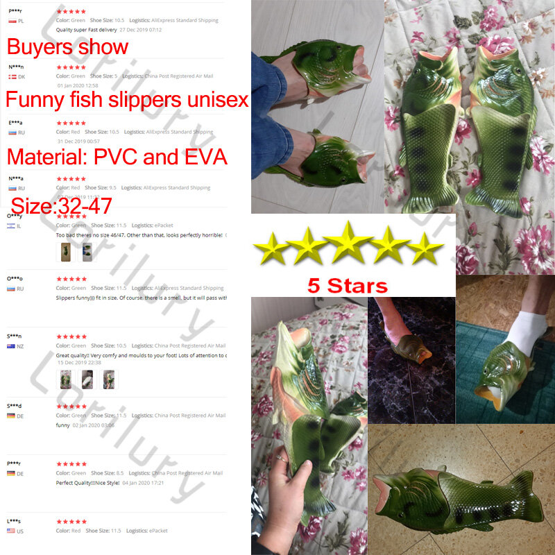 High Quality EVA Fish Slippers Men Summer Shoes 2020 Fashion Designer Fishing Slippers Unisex Green Shoes