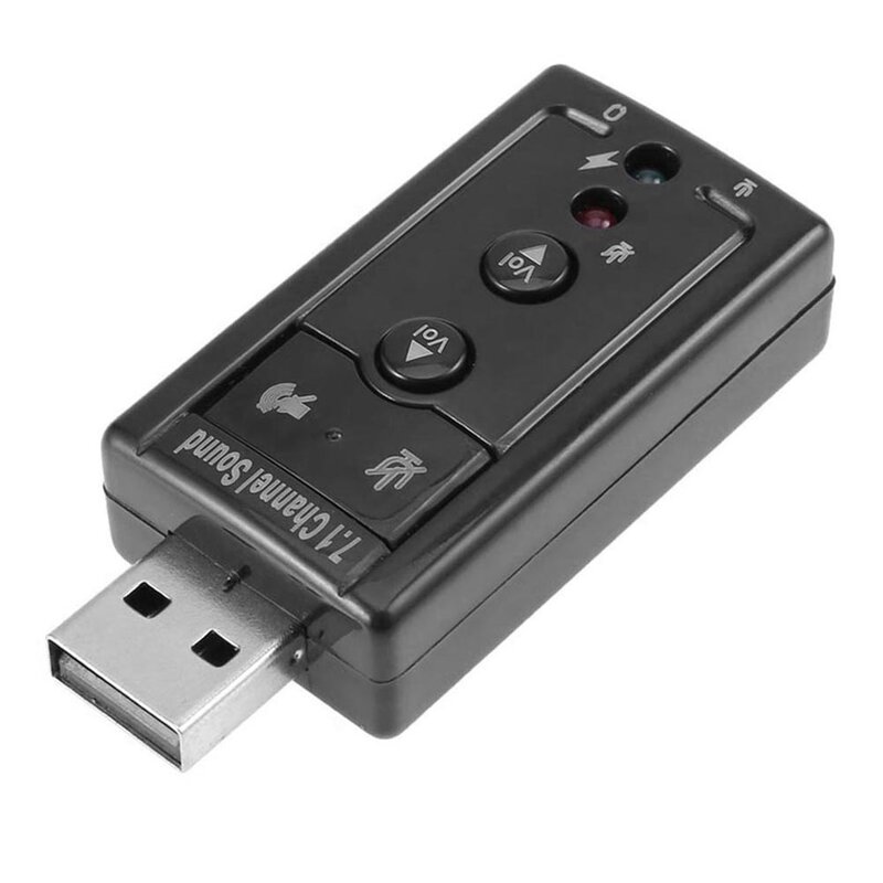 7.1 USB 사운드 카드 3.5mm 헤드폰 마이크 오디오 어댑터 스테레오 헤드셋은 데스크탑 노트북을위한 3D 사운드를 지원합니다