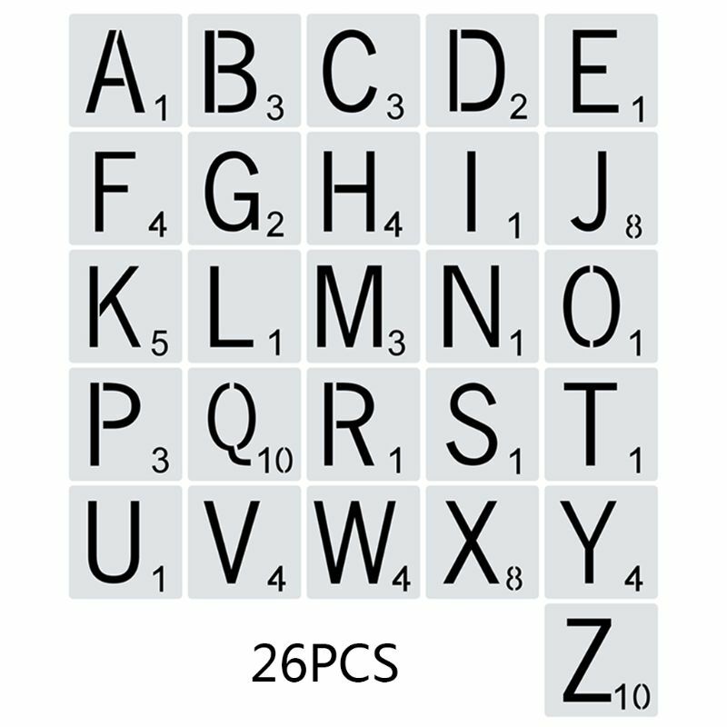 26pcs/set Alphabet Letters Stencils Drawing Template DIY Painting Scrapbooking