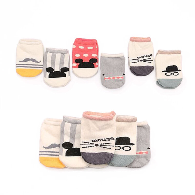 Neue Heiße verkauf Baumwolle Nette Jungen Mädchen Baby Socken Mode Cartoon Weichen Boden Baby Socke