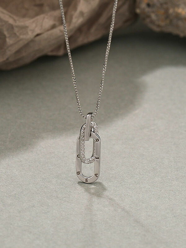 Liontin dan Kalung Perak Murni S'STEEL 925 untuk Wanita Desain Zirkon Rantai Minimalis Perhiasan Bagus Tulang Selangka Antik