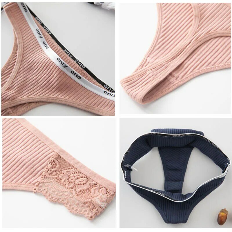 Culotte string en dentelle de coton pour femmes, sous-vêtement Sexy, taille basse, Lingerie intime