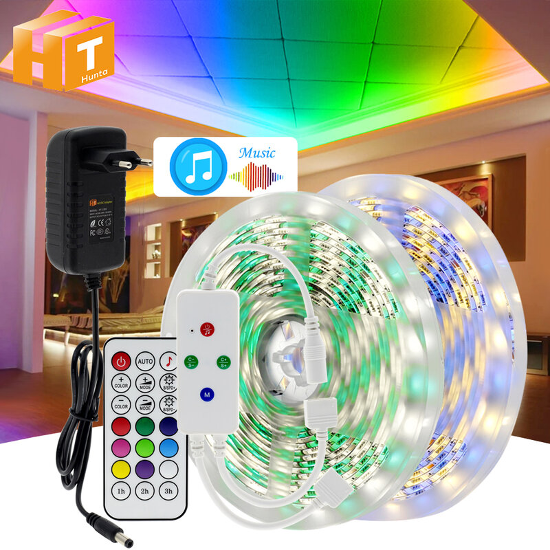 5050 LED Streifen RGB / RGBW / RGBWW 5M 10M RGB Farbe Veränderbar Flexible LED Licht Band RF fernbedienung Musik Set.