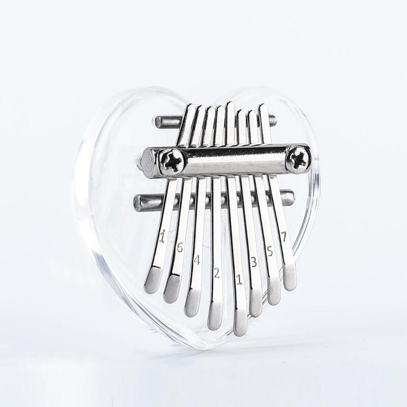 Piano de kalimba transparente de cristal acrílico, instrumento de kalimba de mini dedo de 8 teclas