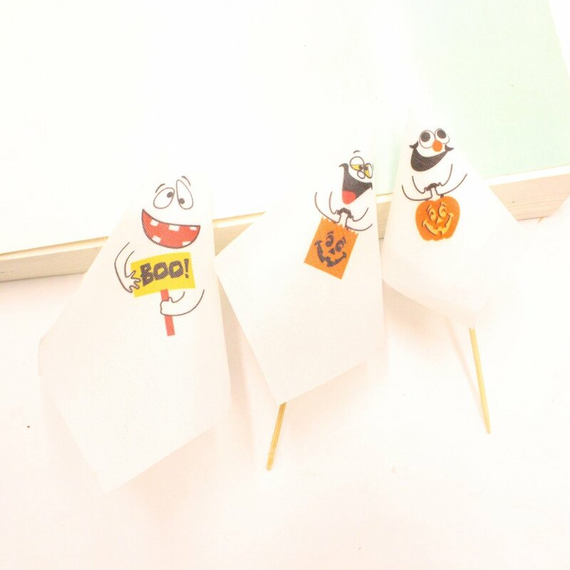 Mini trzy duchy Halloween dekoracji palec lalki śmieszne ciasto karty dyni potwór strona dekoracji