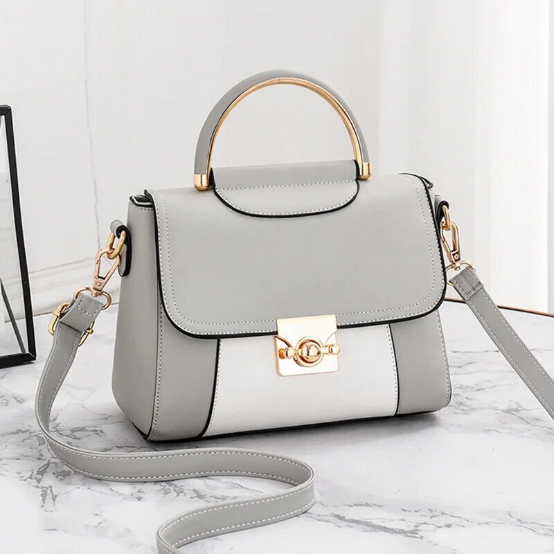 High Quality Luxury Handbags Vintage Women Bags 2021 New Fashion Contrast Color Leather One Shoulder Crossbody Bags for Women