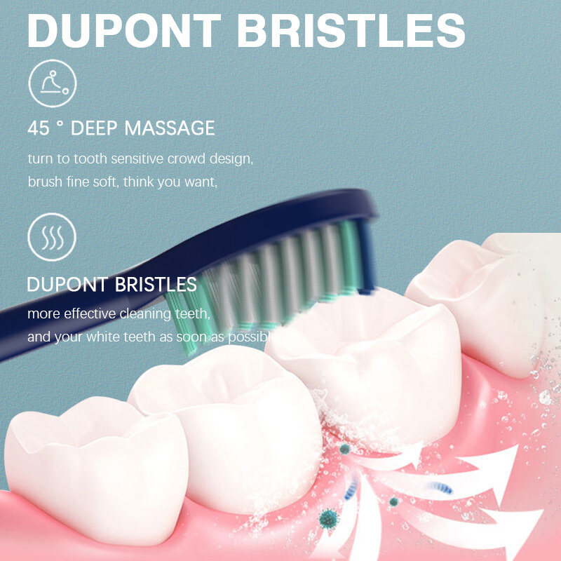 Boyakang Volwassen Sonische Elektrische Tandenborstel Oplaadbare Smart Timing IPX8 Waterdicht Dupont Haren Usb Opladen