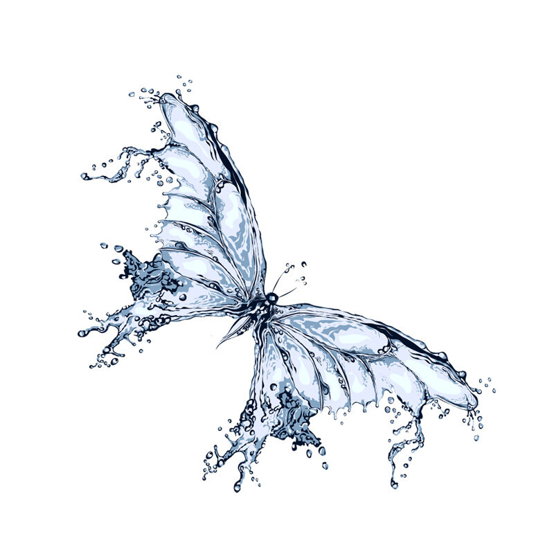 Creativo Waterdrop farfalla PVC Automobile moto autoadesivo dell'automobile copertura impermeabile decalcomania del graffio per KIANissan Lada,15cm * 15cm