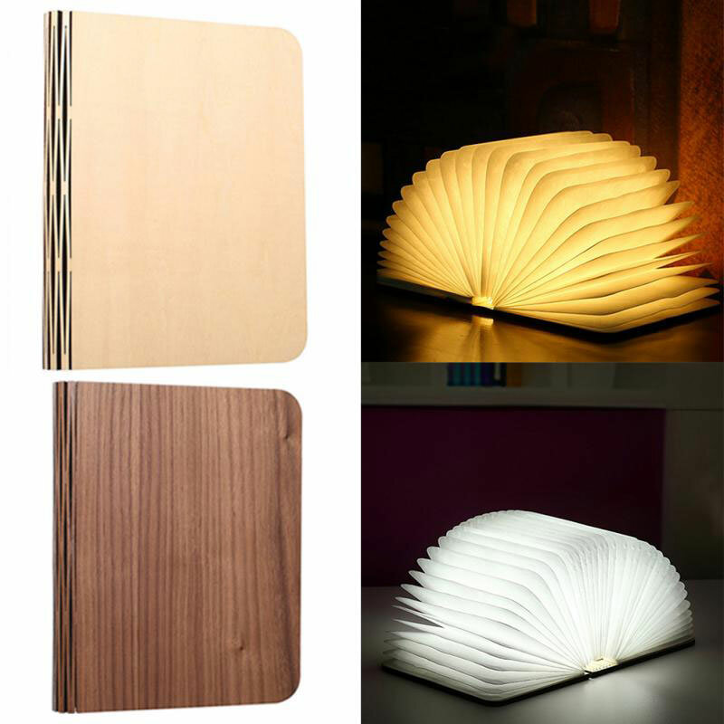 LED Booklight For Night Portable USB Rechargeable Night Light Foldable Wooden Book Lamp Desk Lamp Hot Sale For Home Decoration