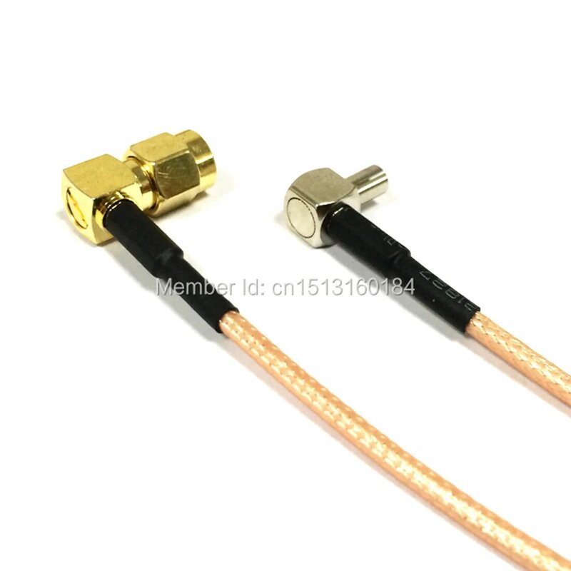 Kabel Ekstensi Koaksial Baru Colokan Jantan SMA Sudut Kanan Ke Konektor Sudut Kanan TS9 Adaptor Kabel RG316 Kuncir 15CM