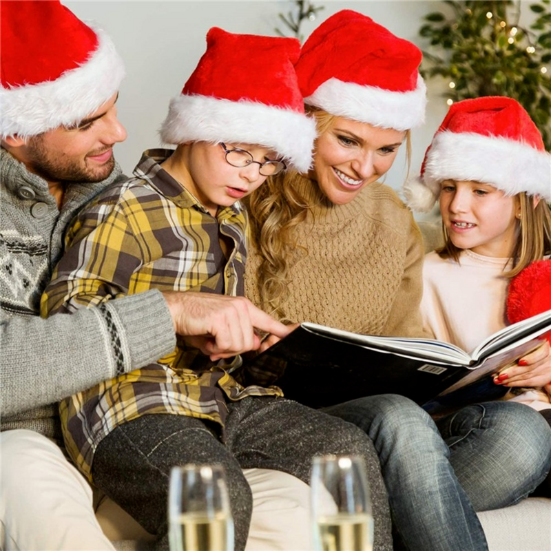 Erwachsene/Kinder Komfort Weihnachten Hüte mit Futter Dick Weihnachten Lange Schal Winter Caps Xmas Party Supplie Santa Hut Navidad decor