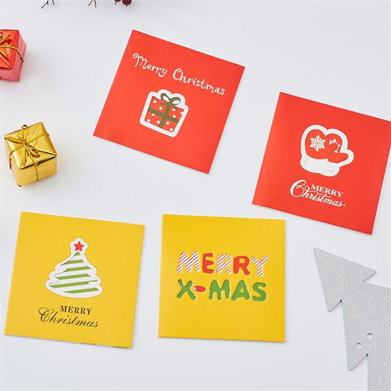 9 цветов, бумажная бирка с надписью «Merry Christmas», поздравительные открытки с елкой, рождевечерние, новый год 2022, рождественские подарочные отк...
