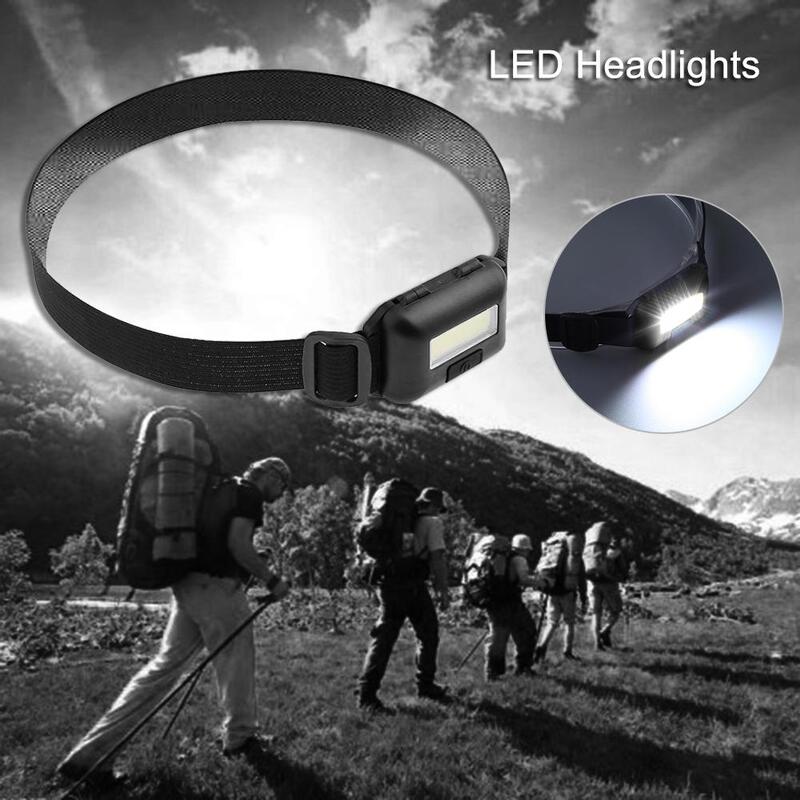 Linterna frontal LED COB de 3W, linterna impermeable de 3 modos para exteriores, ciclismo, escalada, senderismo, pesca y trabajo