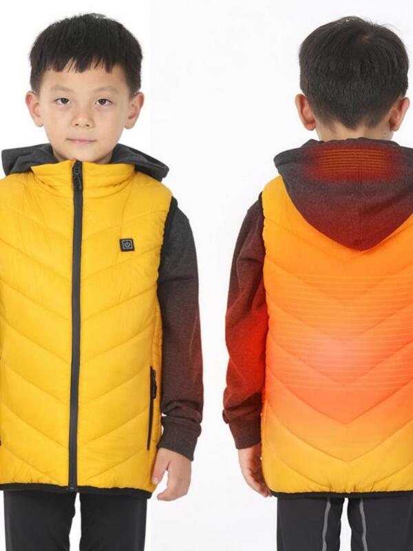Зимний новый детский уличный жилет для скалолазания с подогревом куртка для мальчиков и девочек с Usb-зарядкой