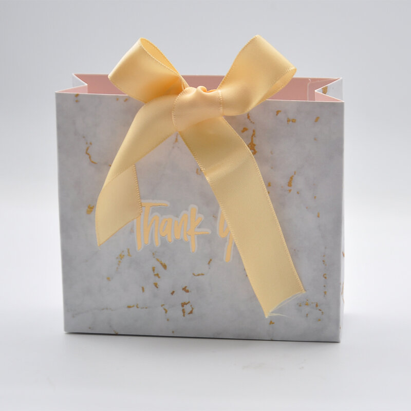Mini sac cadeau créatif en marbre, boîte à faux cils, emballage en papier chocolat/boîtes à bonbons pour faveurs de mariage, vente en gros, 100/paquet