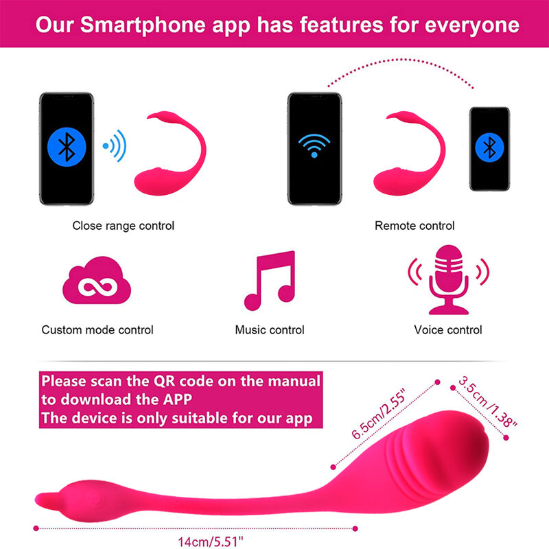 Vibrator Bluetooth Baru untuk Wanita Aplikasi Nirkabel Kontrol Jarak Jauh Dildo Wanita Vibrator Kontrol Jarak Jauh Mainan Seks Telur Bergetar
