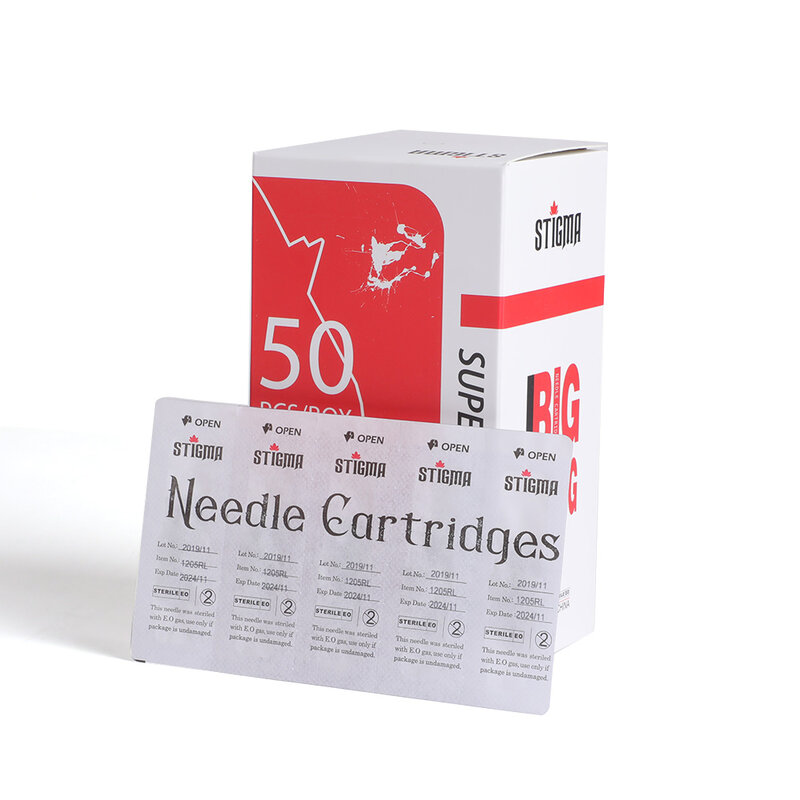 STIGMA 50pcs Tattoo Needles Cartridge Mixed Revolution for Tattoos Machine Disposable Needle #12(0.35mm needle) #10(0.3mmneedle）