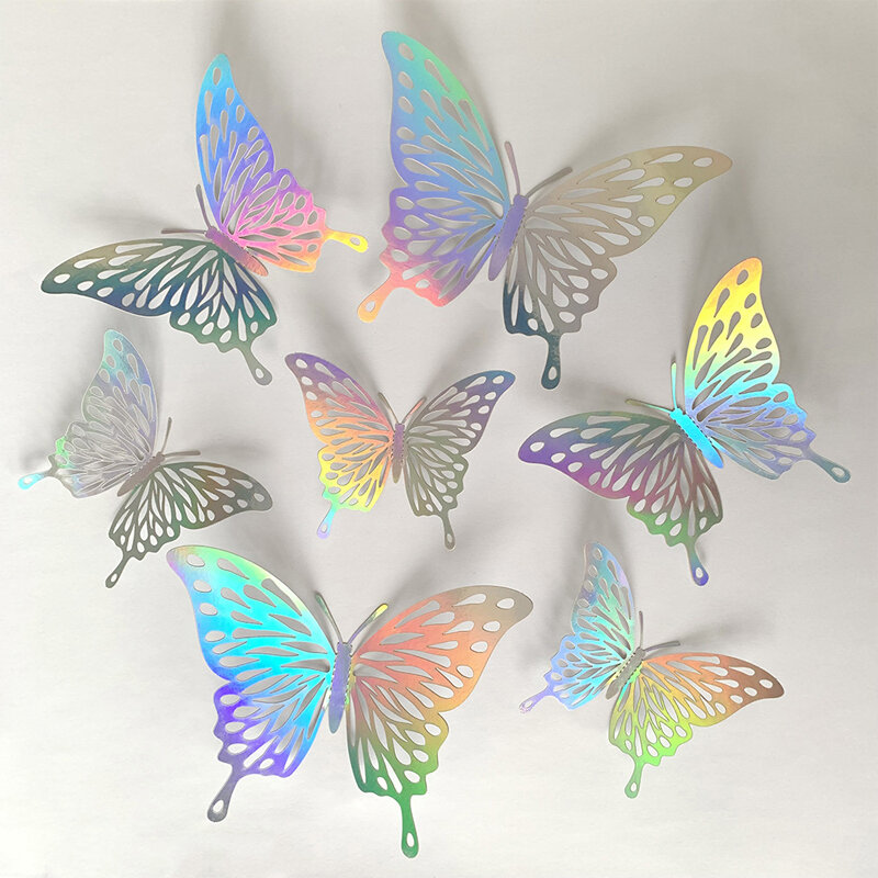家の装飾用のクリスタルと蝶のウォールステッカー,12枚のラベルのセット