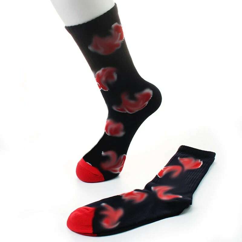 Women‘s Winter Wear naruko Socks Cushion Socks Akatsuki Cloud Pattern