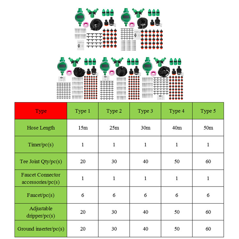 Système d'arrosage automatique et minuterie pour plantes bonsaï, 15/25/30/40/50m, système d'irrigation Intelligent pour serre et jardin