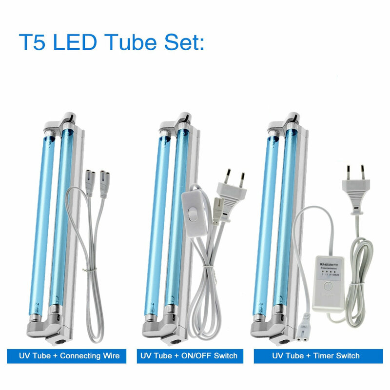자외선 살균 라이트 T5 더블 튜브 16W UVC UVD 살균기 램프 오존 발생기 소독 Deodor Bar Tube