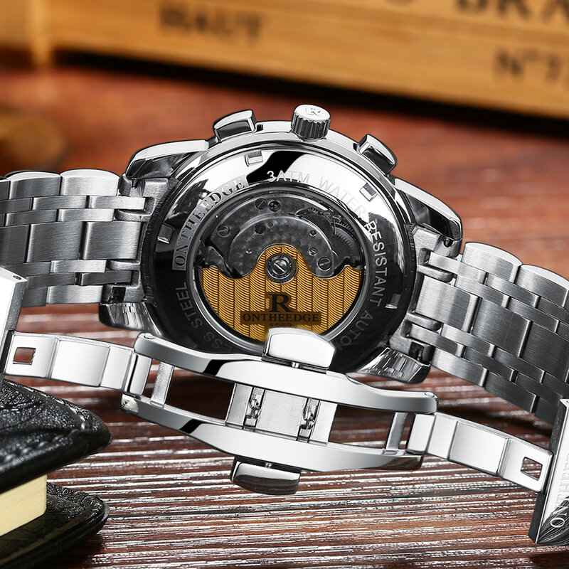 Luminou-Reloj de pulsera para Hombre, accesorio masculino de pulsera resistente al agua con mecanismo automático, complemento mecánico de marca de lujo con diseño moderno