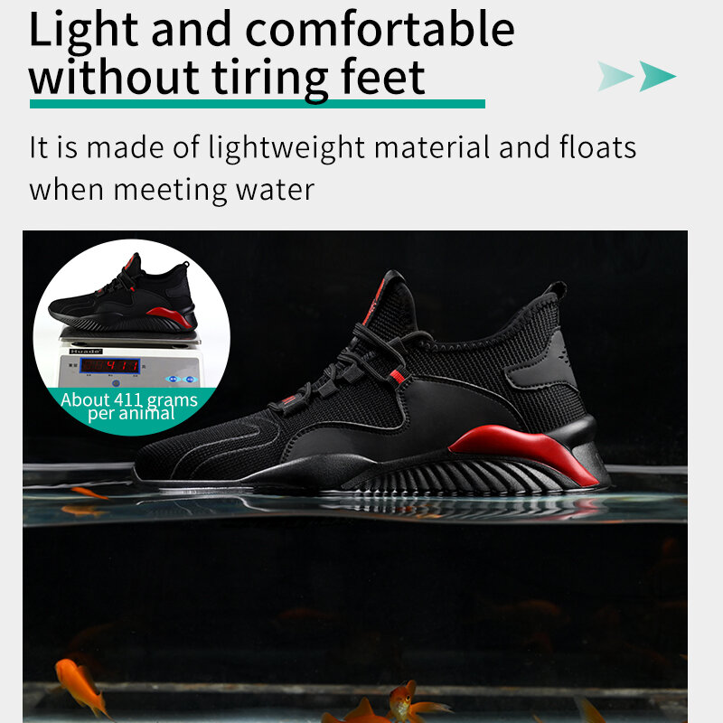 Zapatos de trabajo industriales para hombre, botas de trabajo de seguridad con punta de acero, zapatillas ligeras informales antirrotura, envío directo