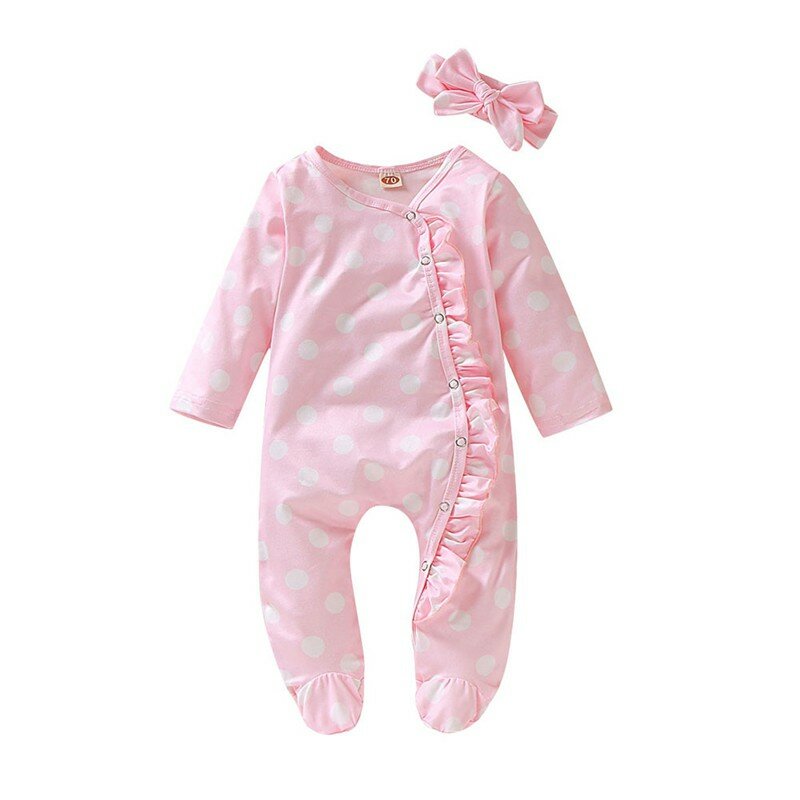 Newborn Infant Baby Girl Boy Footed Sleeper Romper Headband Clothes Outfits Set winter romper jumpsuit mamelucos invierno
