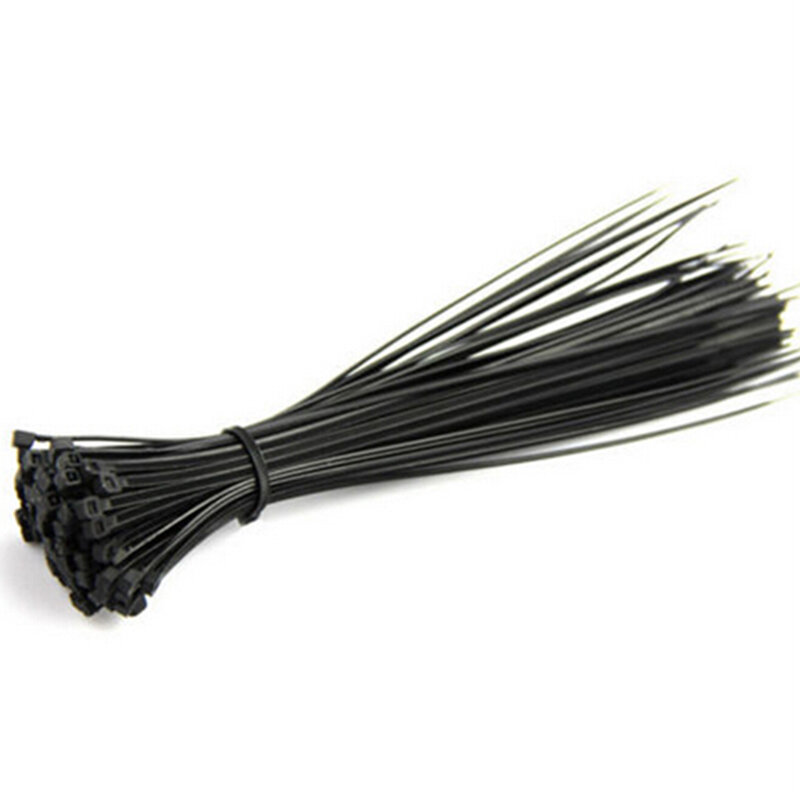 100 sztuk samoblokujący plastikowy drut nylonowy kabel Zip krawaty czarny kabel opaski zapiąć kabel pętli 2.5mm lub 3mm
