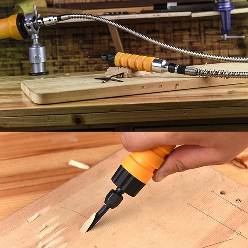 Cincel eléctrico para carpintería, herramienta de cincel de mango del eje suave, cincel de madera tallada, mesa de palabras, molienda colgante