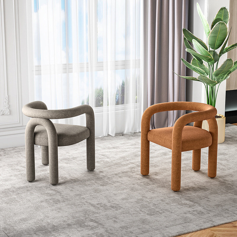 Nordic simple modern special-shaped elbow armchair living room study model room lounge chair surrounding chair circle chair