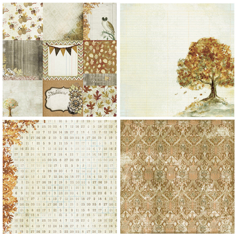 24 unids/lote Retro otoño Material papeles Scrapbooking DIY álbum diario regalo decorativo papel recortes de papel