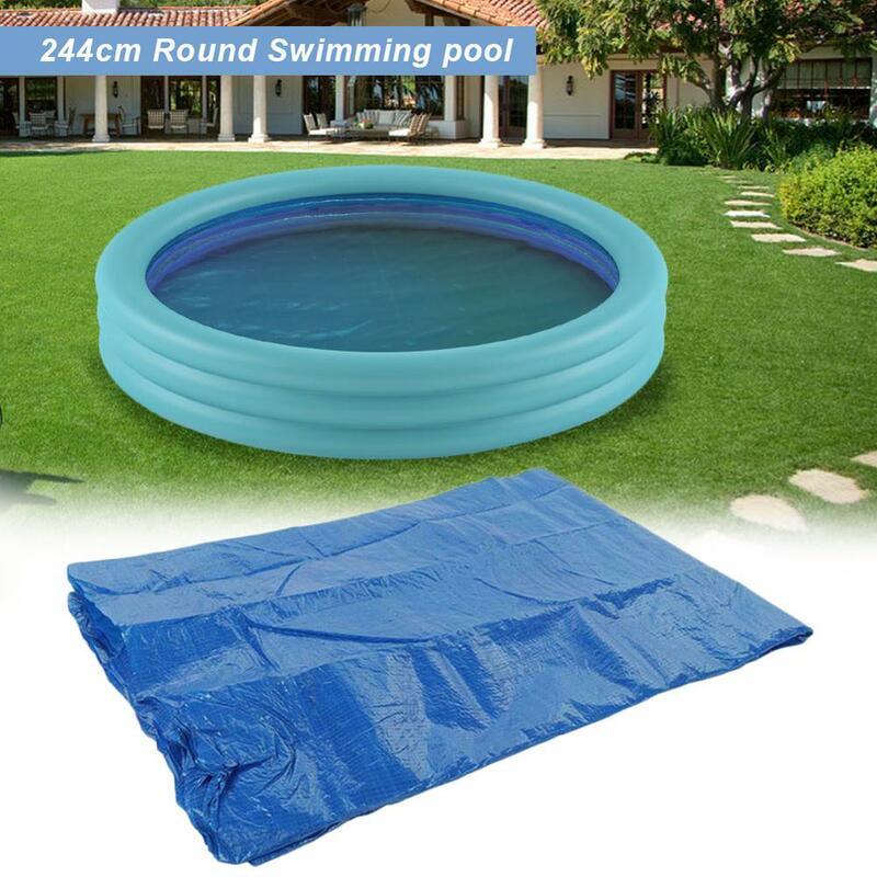 Nova capa de piscina pano encerado pano de chuva à prova dwaterproof água inflável piscina capa poeira fralda redonda durável pe pano