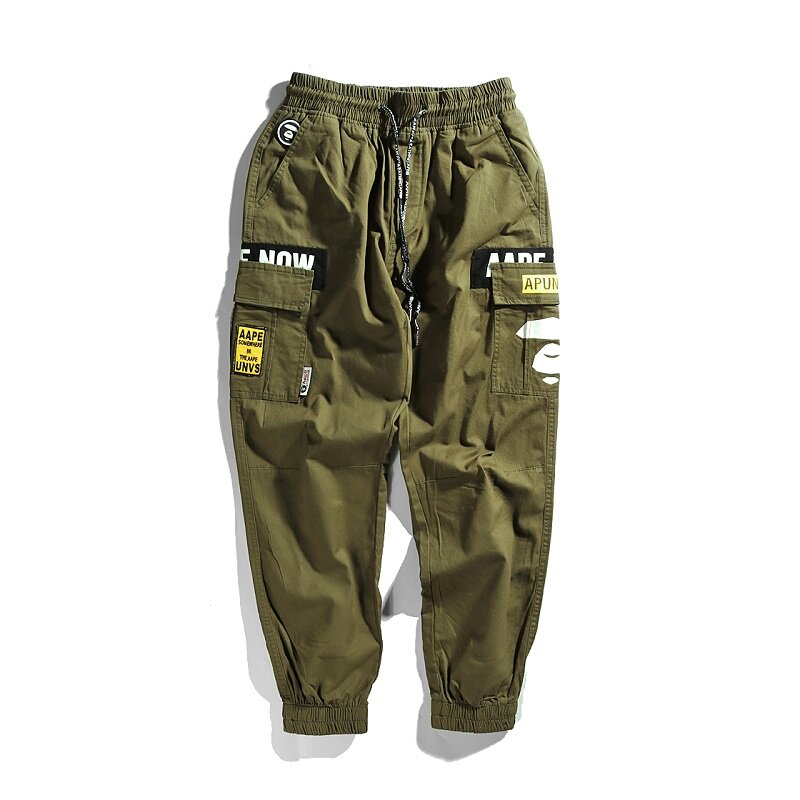 2021 Hip Hip spodnie do biegania Streetwear mężczyźni Harajuku Cargo spodnie wiele kieszeni HipHop spodnie do biegania czarne spodnie do biegania Hipster